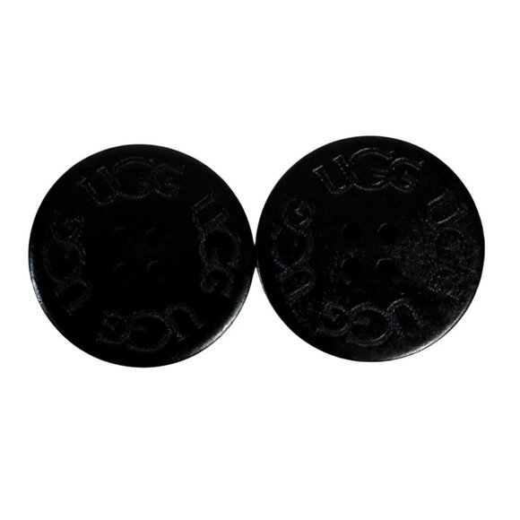 UGG Black 4 Hole Replacement Buttons Set Of 2 Classic Accessory Shoe Repair - Picture 2 of 4